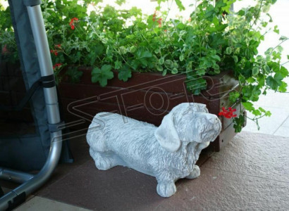 Garden Decoration Dog White Patio Stone Figure Figurines Decorative Statue